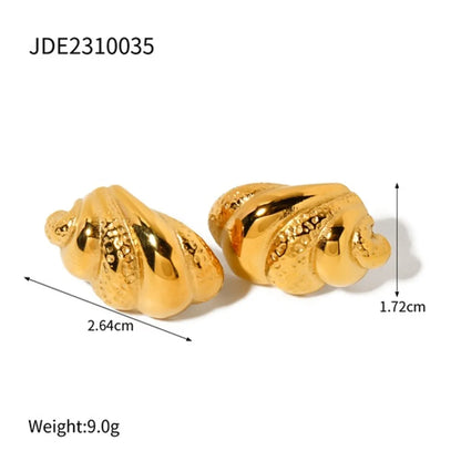 1 Pair Ig Style Solid Color Claw Bag Plating Stainless Steel 18k Gold Plated Ear Studs