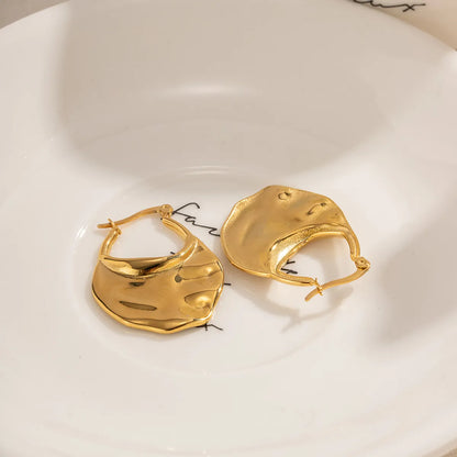 1 Pair Ig Style Solid Color Plating Stainless Steel 18k Gold Plated Earrings