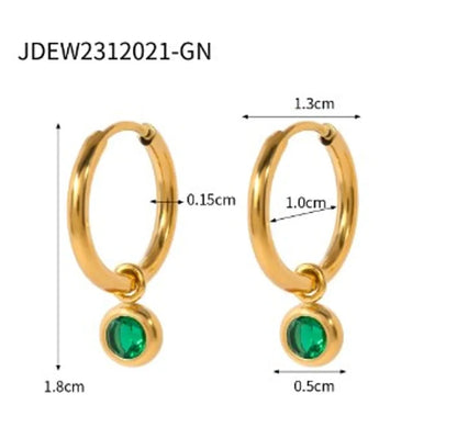 1 Pair IG Style Solid Color Plating Stainless Steel Dangling Earrings