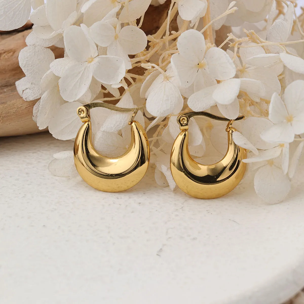 1 Pair Ig Style Solid Color Plating Stainless Steel Earrings