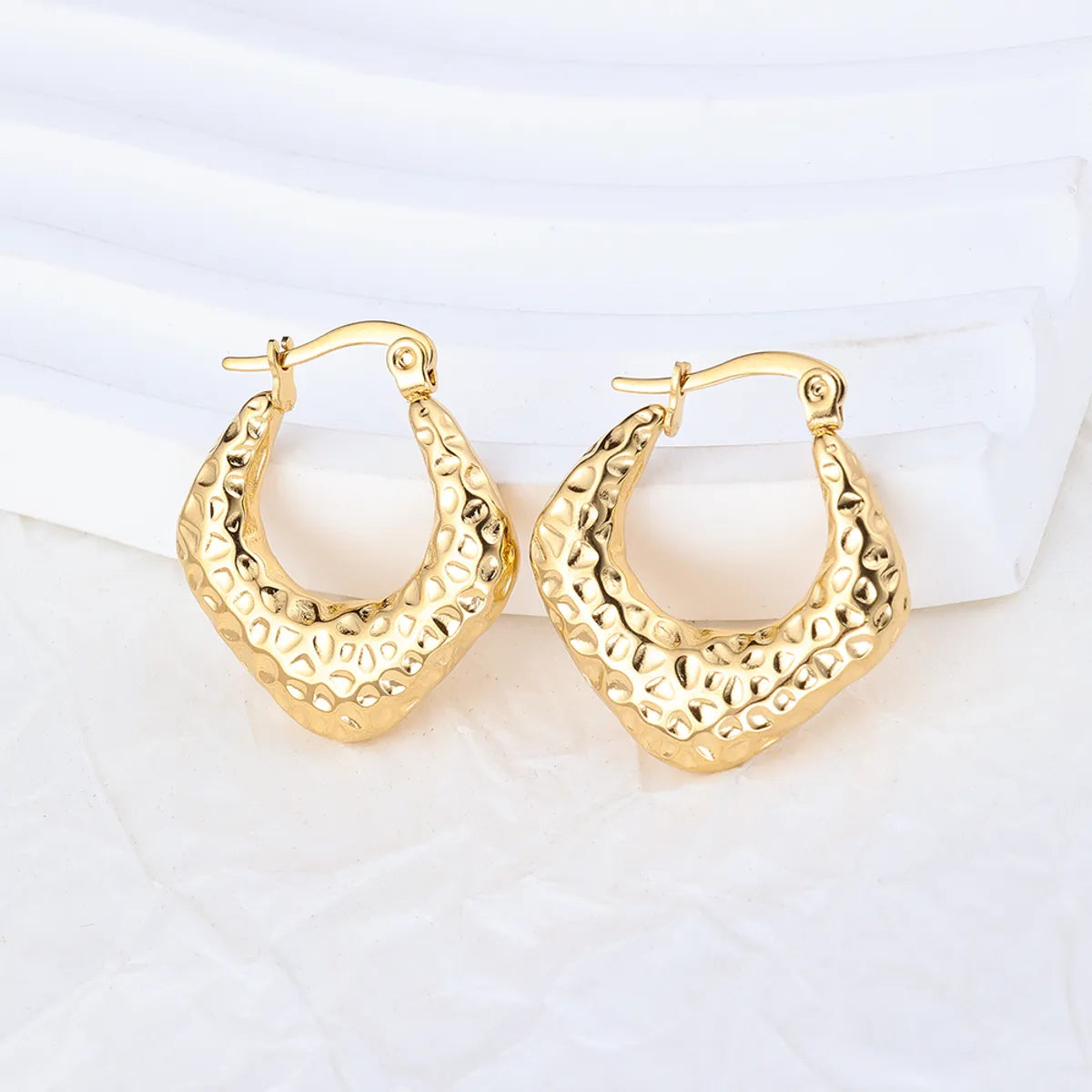 1 Pair IG Style Solid Color Plating Stainless Steel Hoop Earrings