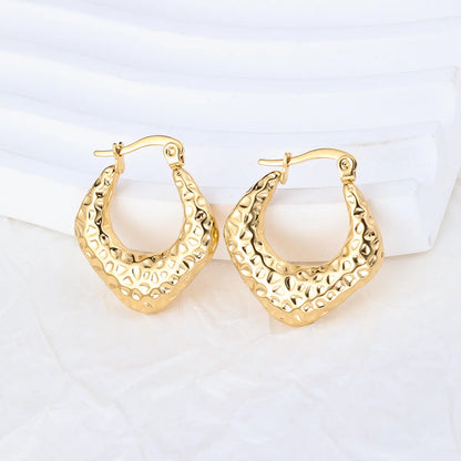 1 Pair IG Style Solid Color Plating Stainless Steel Hoop Earrings