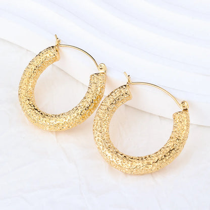 1 Pair IG Style Solid Color Plating Stainless Steel Hoop Earrings