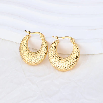 1 Pair IG Style Solid Color Plating Stainless Steel Hoop Earrings