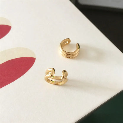 1 Pair Ig Style Solid Color Stainless Steel Ear Cuffs