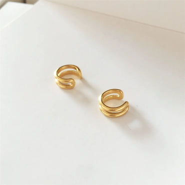 1 Pair Ig Style Solid Color Stainless Steel Ear Cuffs