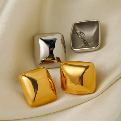 1 Pair Ig Style Square Plating Stainless Steel 18k Gold Plated Ear Studs