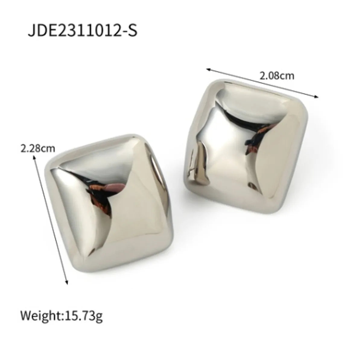 1 Pair Ig Style Square Plating Stainless Steel 18k Gold Plated Ear Studs