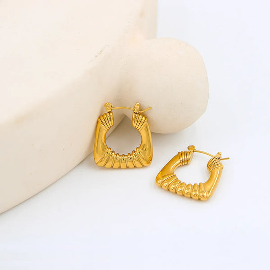 1 Pair Ig Style Square Plating Stainless Steel 18k Gold Plated Earrings