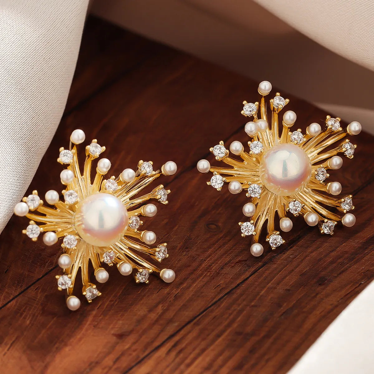 1 Pair Ig Style Star Plating Copper Ear Studs