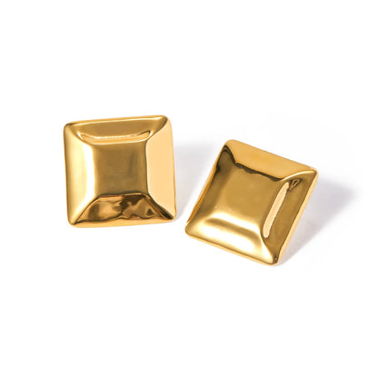 1 Pair IG Style Streetwear Square Stainless Steel 18K Gold Plated Ear Studs