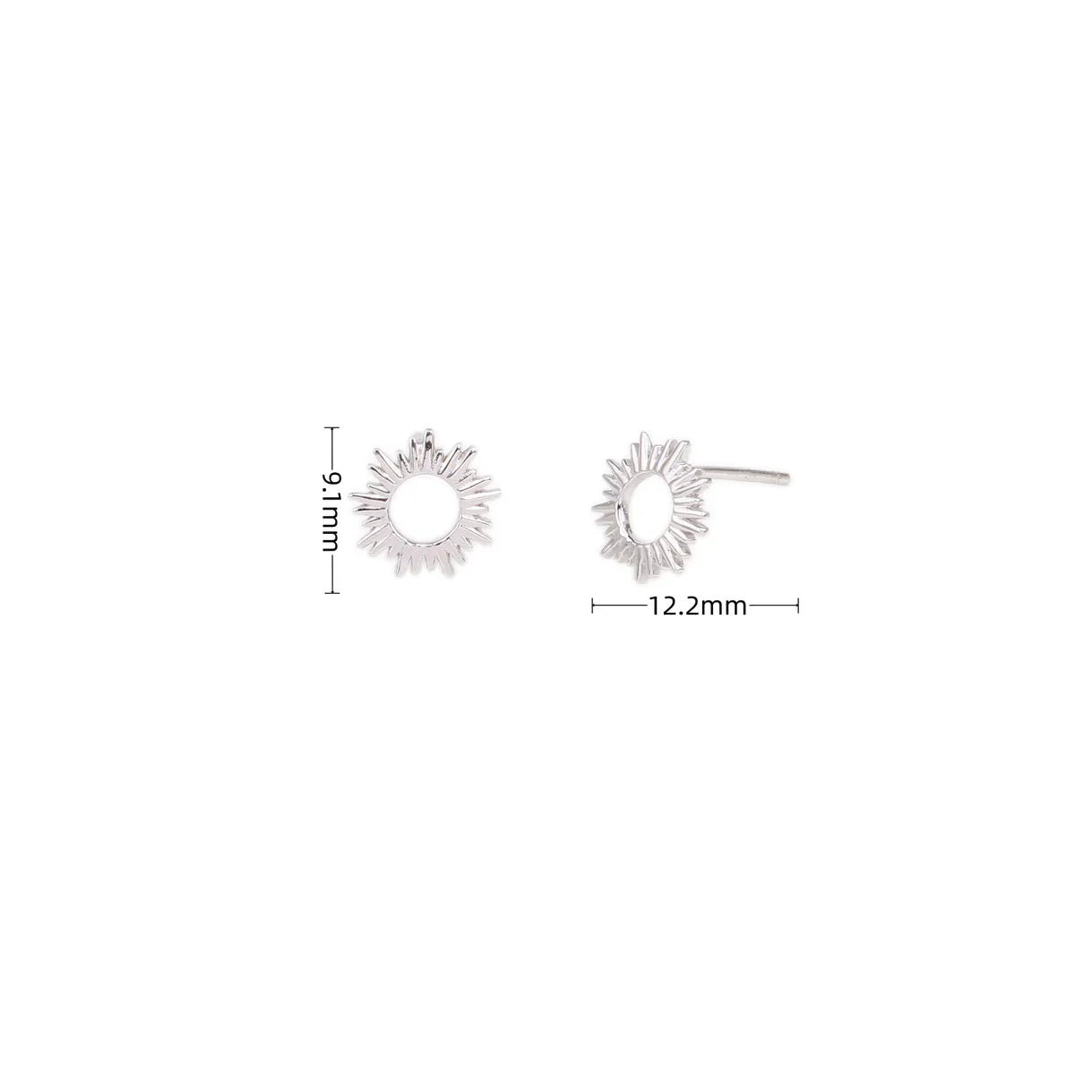 1 Pair Ig Style Sun Plating Sterling Silver White Gold Plated Gold Plated Ear Studs