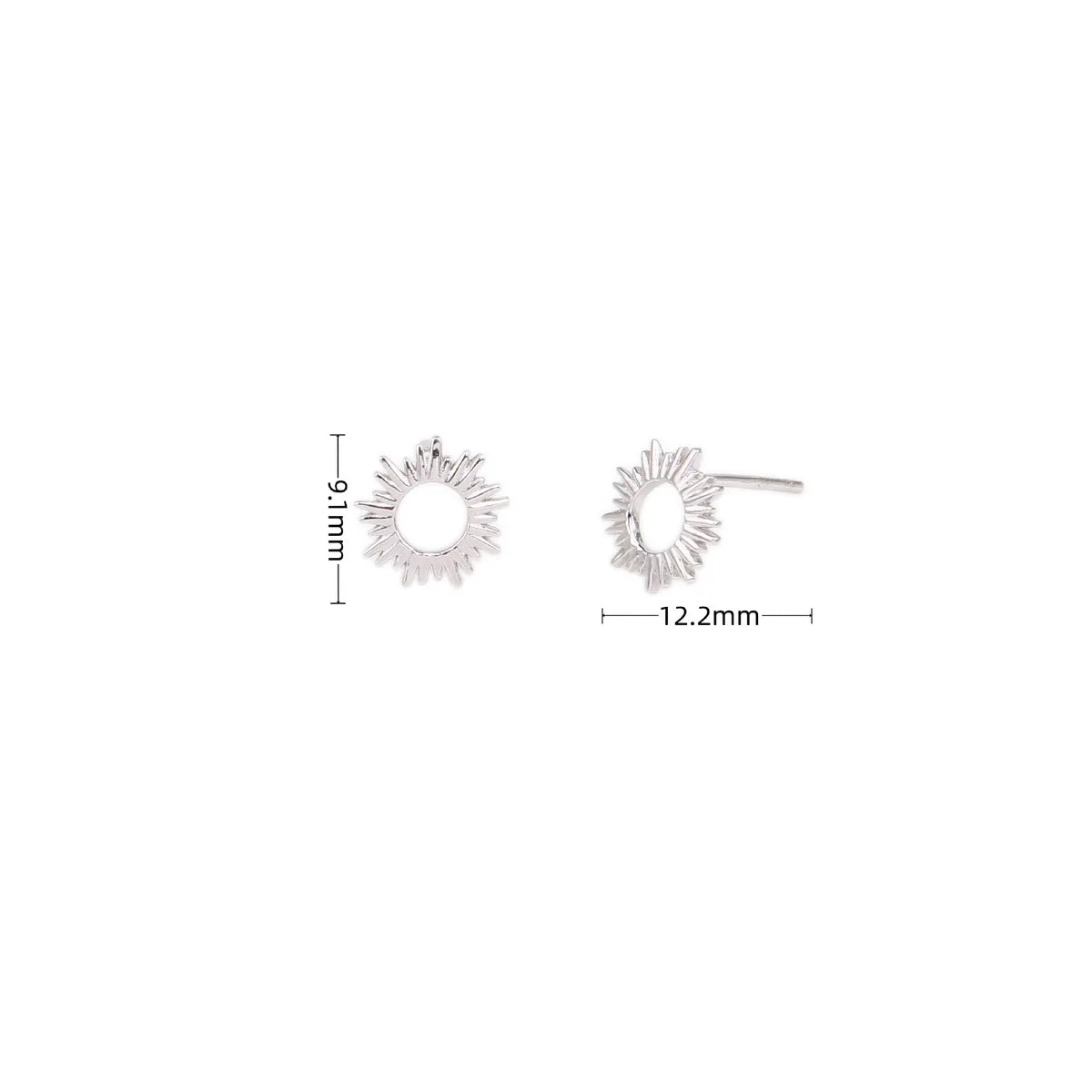 1 Pair Ig Style Sun Plating Sterling Silver White Gold Plated Gold Plated Ear Studs