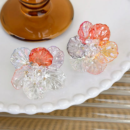 1 Pair IG Style Sweet Artistic Flower Arylic Ear Studs