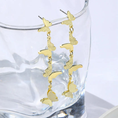 1 Pair Ig Style Sweet Butterfly Enamel Plating Inlay Alloy Zircon Drop Earrings