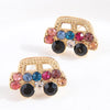 1 Pair IG Style Sweet Car Inlay Alloy Rhinestones Ear Studs