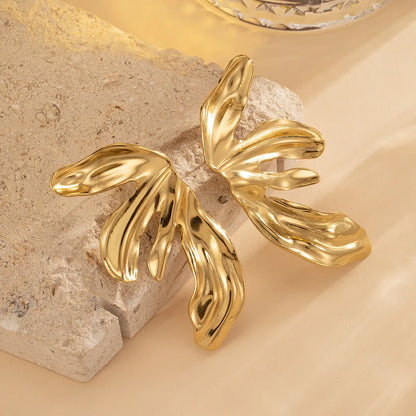 1 Pair IG Style Sweet Flower 304 Stainless Steel 18K Gold Plated Ear Studs