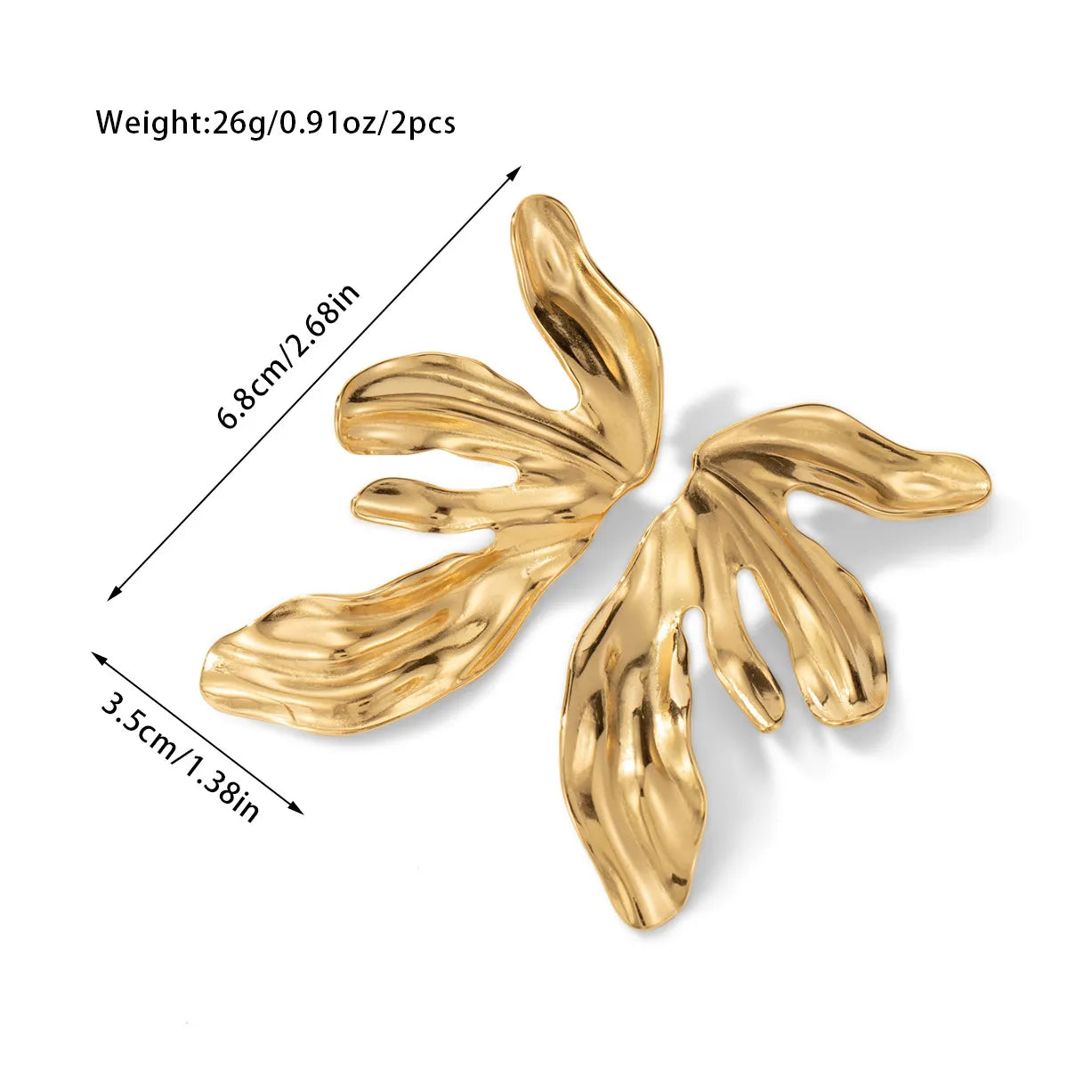 1 Pair IG Style Sweet Flower 304 Stainless Steel 18K Gold Plated Ear Studs