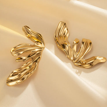 1 Pair IG Style Sweet Flower 304 Stainless Steel 18K Gold Plated Ear Studs