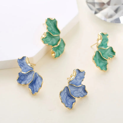 1 Pair IG Style Sweet Flower Enamel Alloy Ear Studs