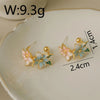 1 Pair IG Style Sweet Flower Enamel Copper 18K Gold Plated Ear Studs