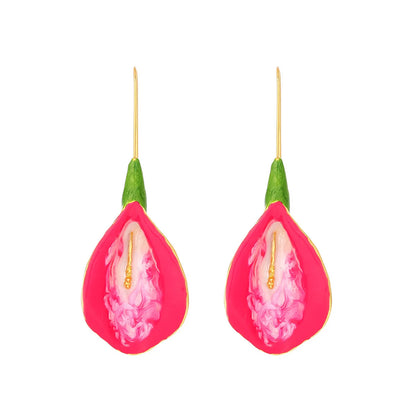 1 Pair IG Style Sweet Flower Enamel Zinc Alloy Drop Earrings