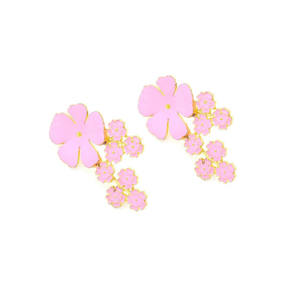 1 Pair IG Style Sweet Flower Enamel Zinc Alloy Ear Studs