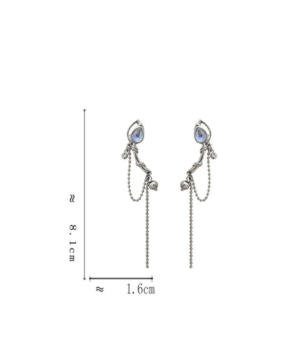 1 Pair Ig Style Sweet Flower Plating Chain Inlay Alloy Gem Glass Drop Earrings