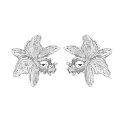 1 Pair IG Style Sweet Flower Plating Inlay Zinc Alloy Rhinestones Ear Studs