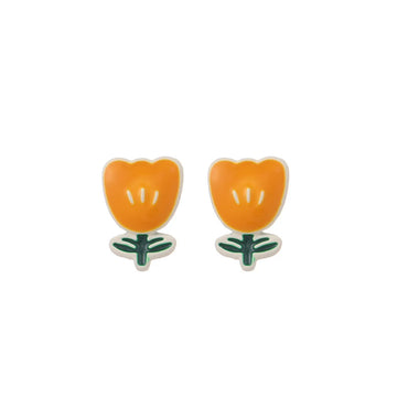 1 Pair IG Style Sweet Flower Stoving Varnish Alloy Ear Studs