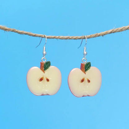 1 Pair IG Style Sweet Fruit Plastic Resin Silver Plated Drop Earrings