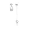 1 Pair Ig Style Sweet Key Lock Plating Inlay Sterling Silver Zircon 14k Gold Plated Rhodium Plated Drop Earrings