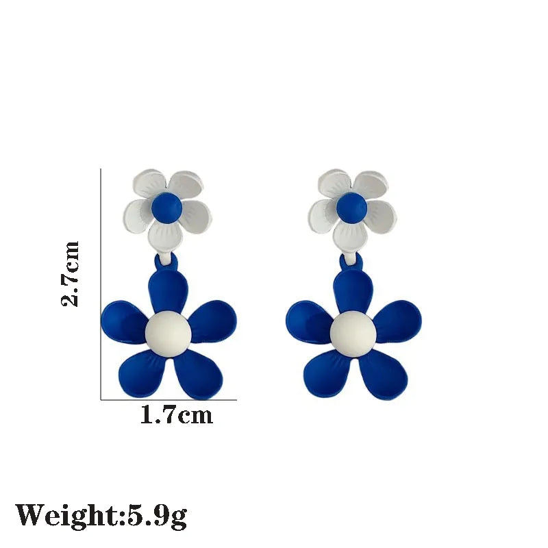 1 Pair IG Style Sweet Pastoral Flower Alloy Drop Earrings