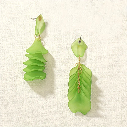 1 Pair IG Style Sweet Petal Plastic Drop Earrings