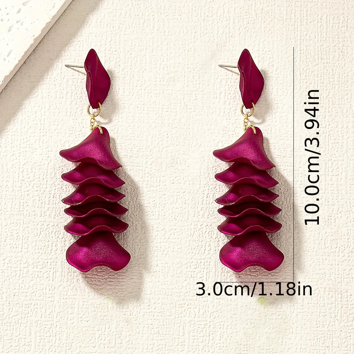 1 Pair IG Style Sweet Petal Plastic Drop Earrings