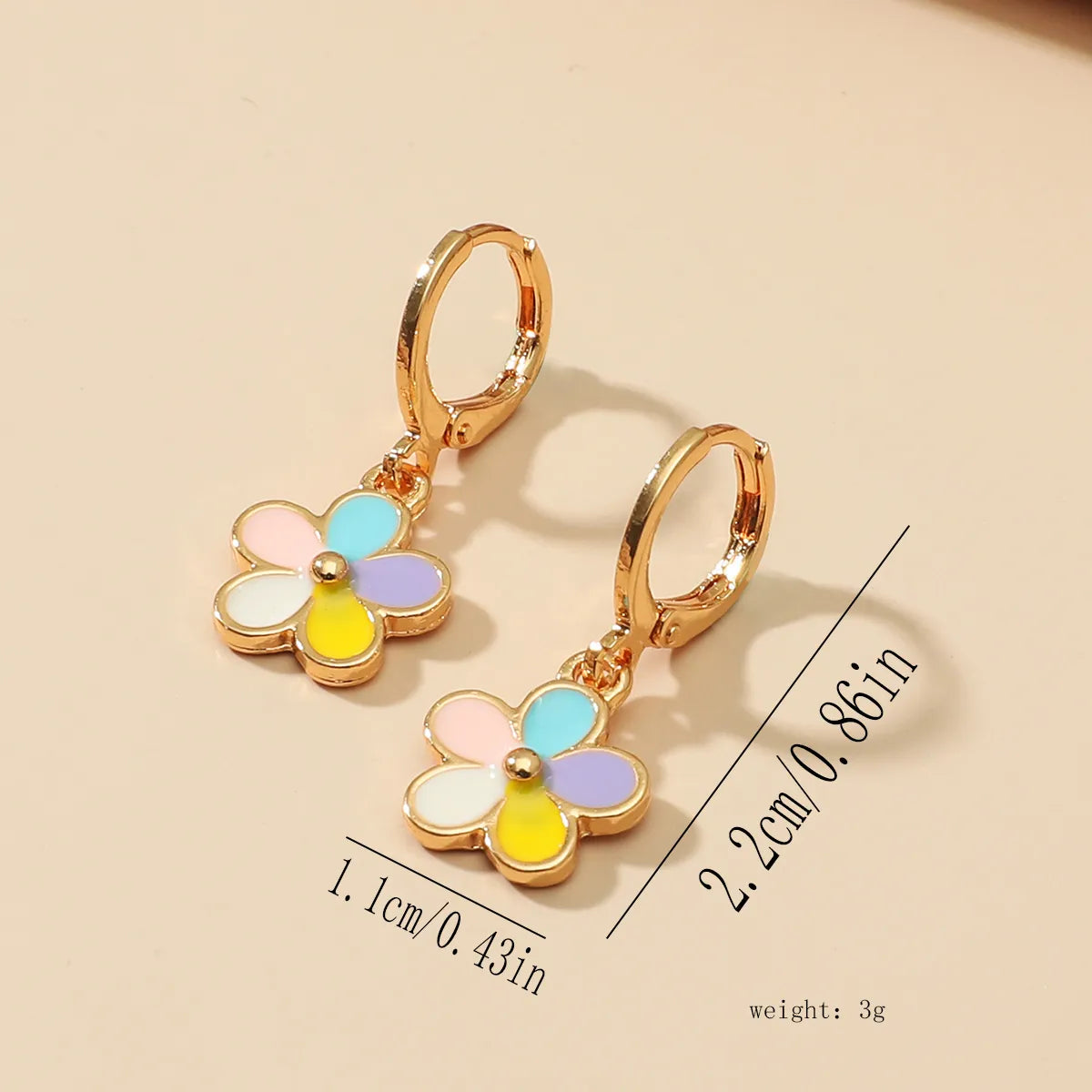 1 Pair IG Style Sweet Simple Style Flower Daisy Enamel Zinc Alloy K Gold Plated Drop Earrings