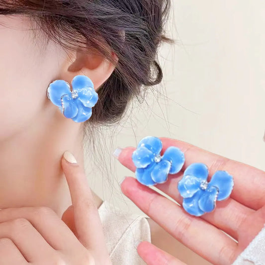 1 Pair IG Style Sweet Simple Style Flower Enamel Alloy Ear Studs