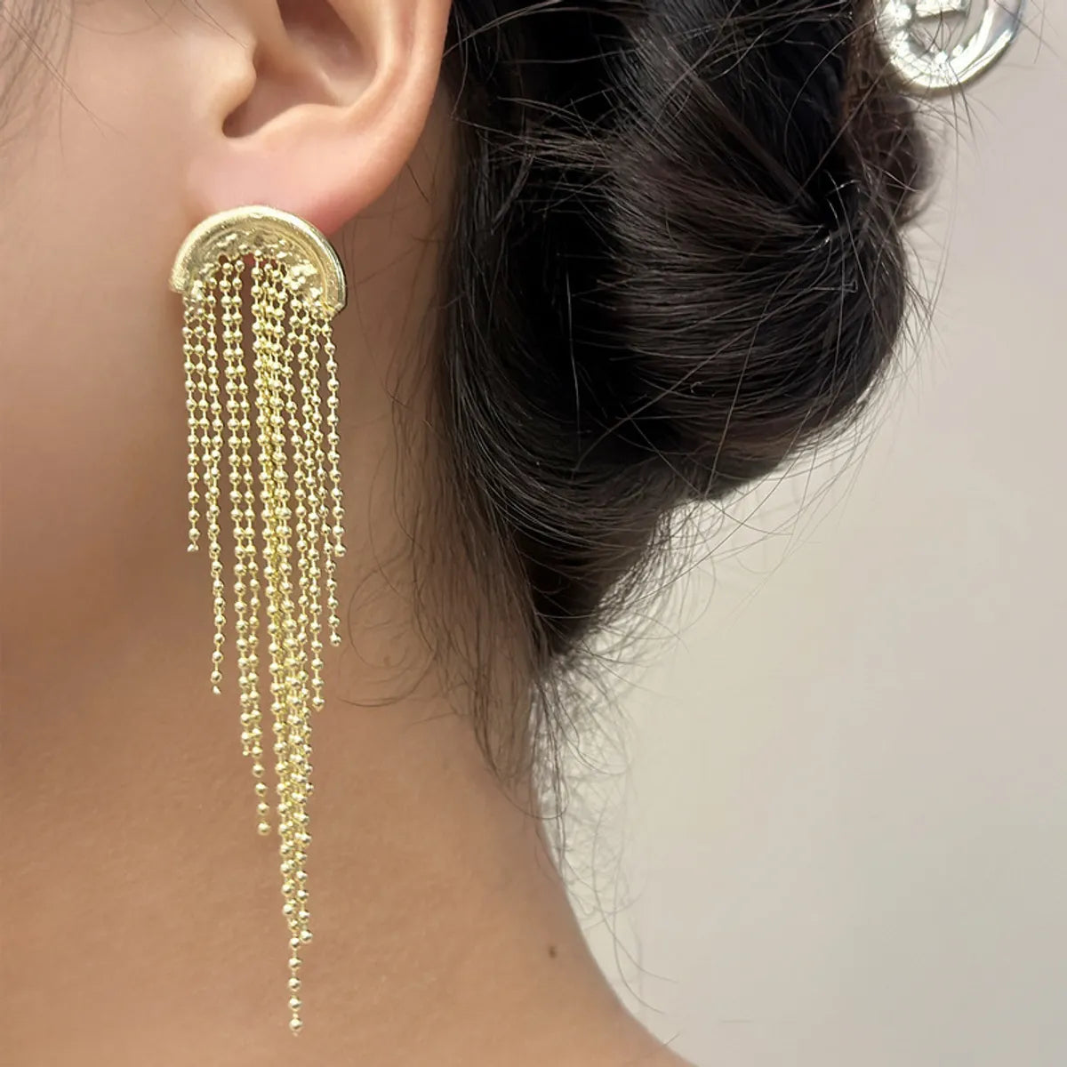 1 Pair Ig Style Tassel Alloy Drop Earrings