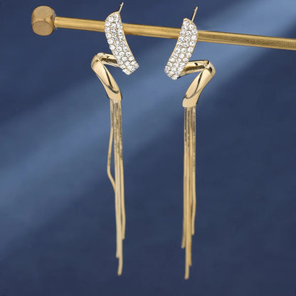 1 Pair IG Style Tassel Plating Inlay Copper Drop Earrings