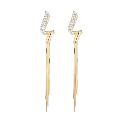 1 Pair IG Style Tassel Plating Inlay Copper Drop Earrings