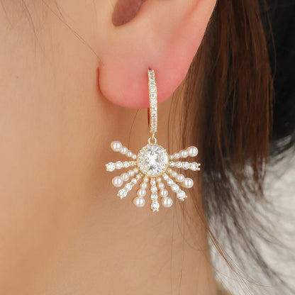 1 Pair Ig Style Tassel Solid Color Plating Copper Drop Earrings