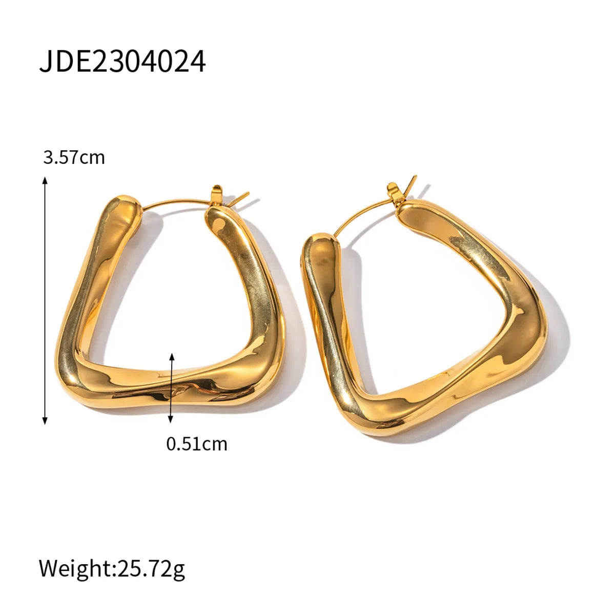 1 Pair IG Style Trapezoid Plating 316 Stainless Steel  Hoop Earrings