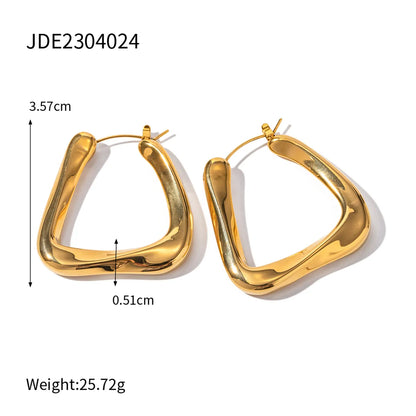 1 Pair IG Style Trapezoid Plating 316 Stainless Steel  Hoop Earrings