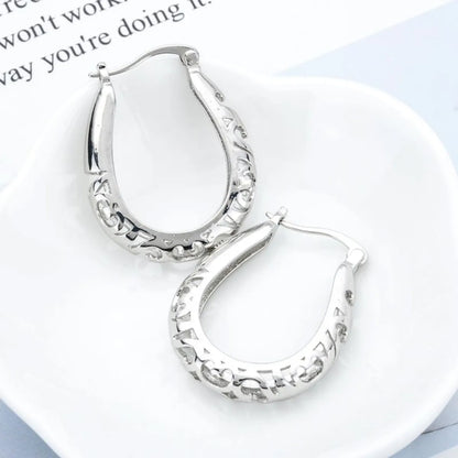 1 Pair Ig Style U Shape Plating Copper White Gold Plated Earrings