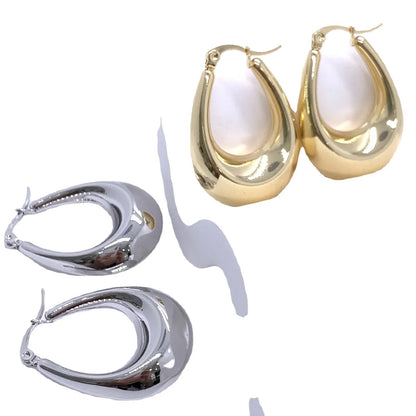 1 Pair Ig Style U Shape Plating Stainless Steel Earrings