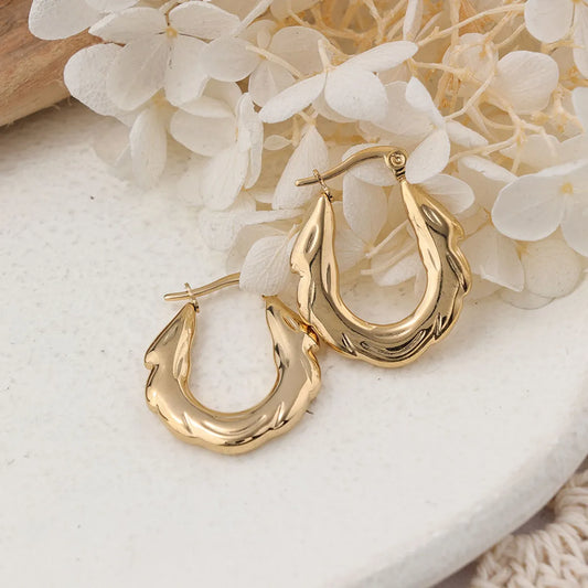 1 Pair Ig Style U Shape Plating Stainless Steel Earrings