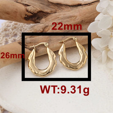 1 Pair Ig Style U Shape Plating Stainless Steel Earrings