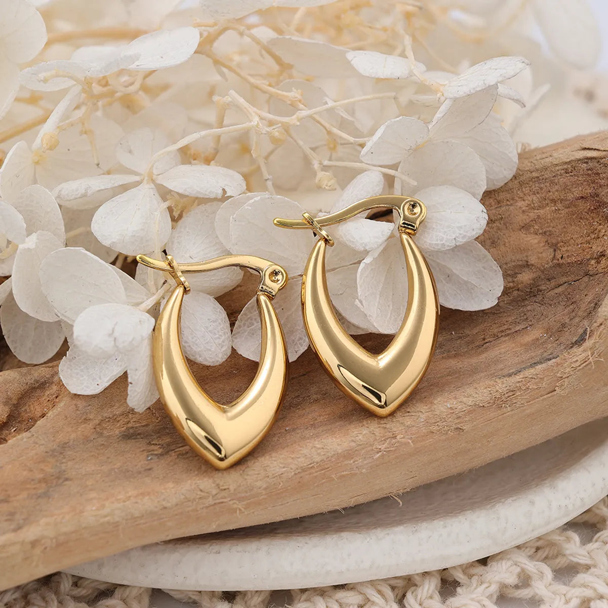 1 Pair IG Style U Shape Plating Stainless Steel Earrings