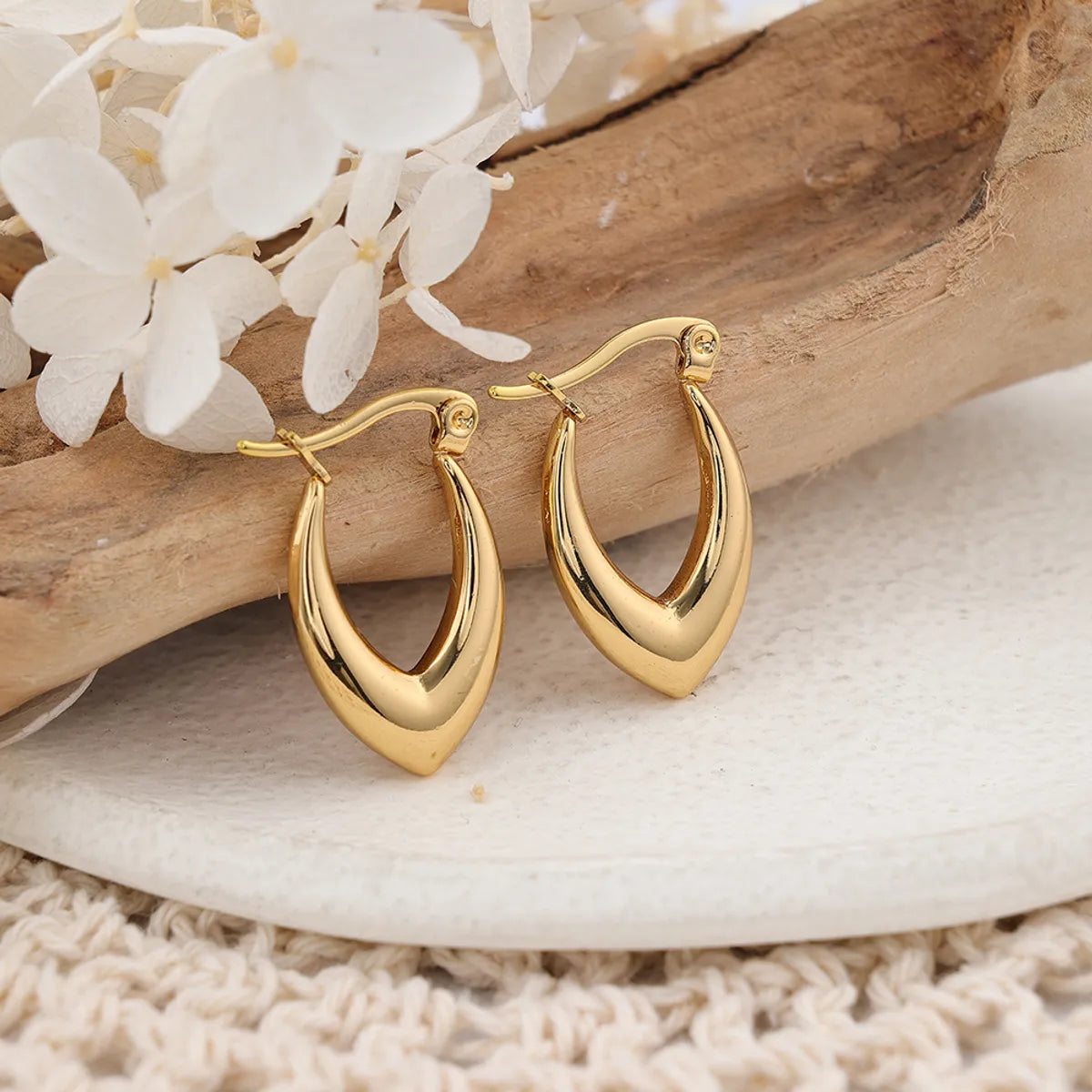 1 Pair IG Style U Shape Plating Stainless Steel Earrings