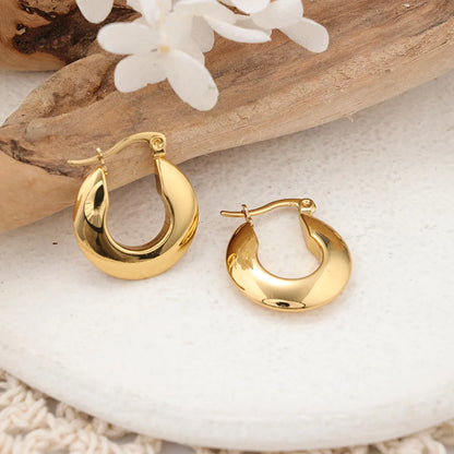 1 Pair IG Style U Shape Plating Stainless Steel Earrings